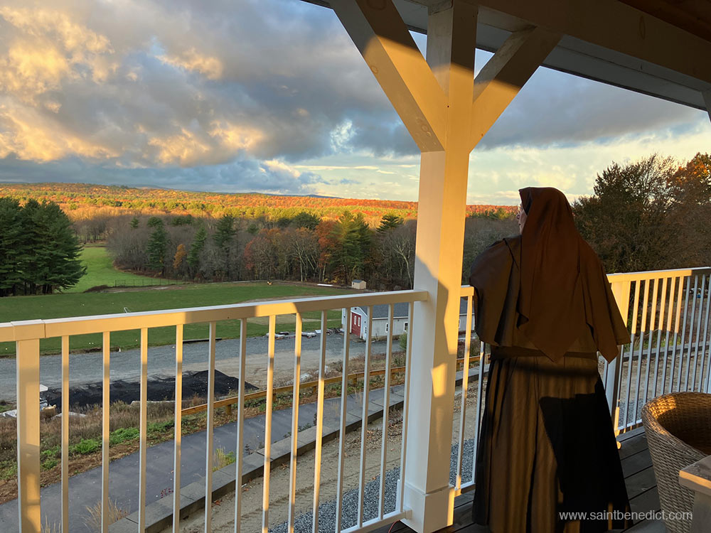 IMG_5570 Sister enjoys the view from the refectory deck.
