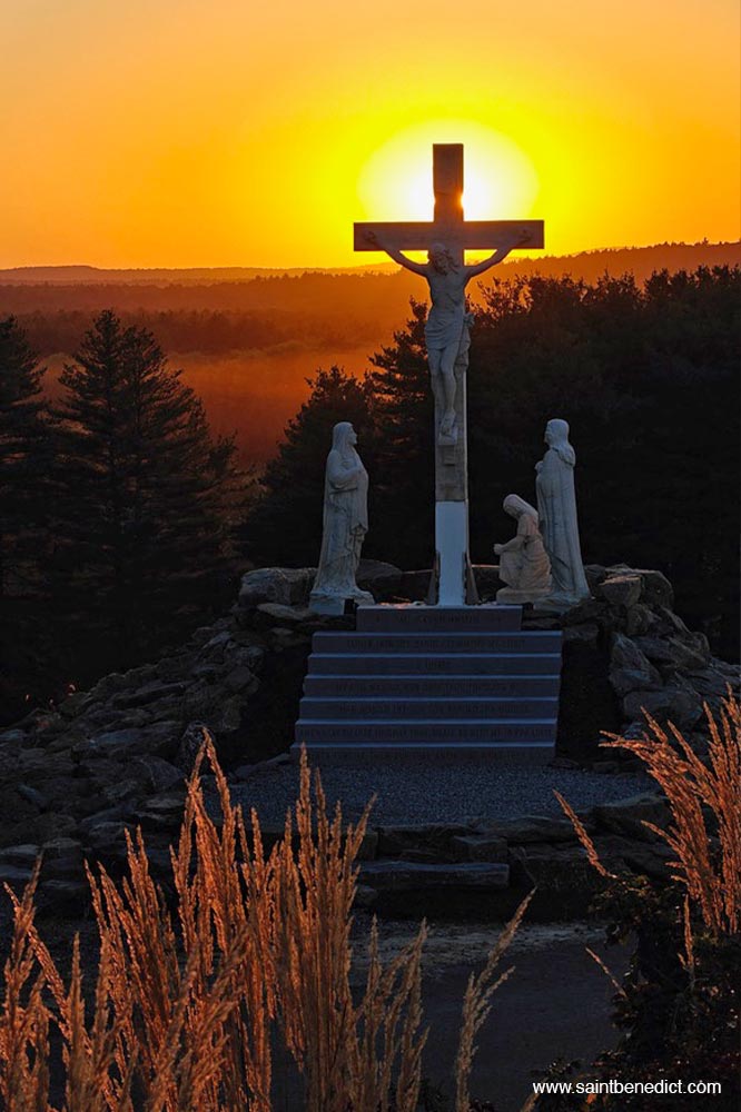 Fall sunset behind Crucifix Fall sunset behind Crucifix