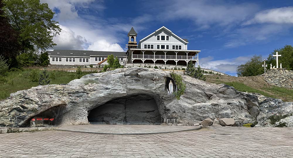 Artistic Rendering of Grotto - Saint Benedict Center Artist's rendering of the proposed Lourdes Grotto at Saint Benedict Center in Harvard, MA.